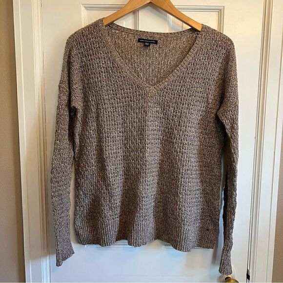 🦅 American Eagle tan knit sweater - Picture 1 of 7